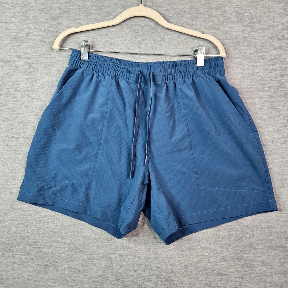 Bearbottom Mens Volley Shorts Blue Ripstop Stretch 5.5 Inch Inseam Size L